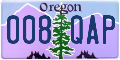 OR license plate 008QAP
