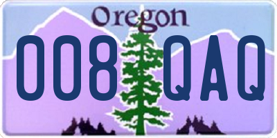 OR license plate 008QAQ