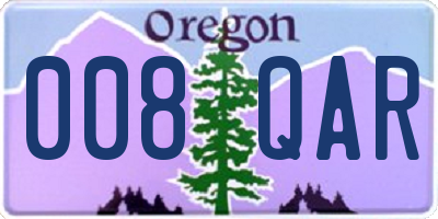 OR license plate 008QAR
