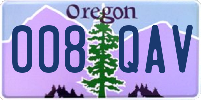 OR license plate 008QAV