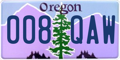 OR license plate 008QAW