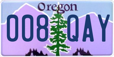 OR license plate 008QAY