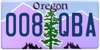 OR license plate 008QBA
