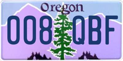 OR license plate 008QBF