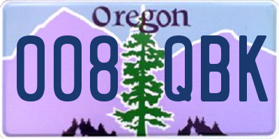 OR license plate 008QBK
