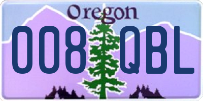 OR license plate 008QBL