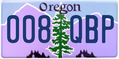 OR license plate 008QBP
