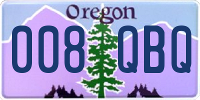 OR license plate 008QBQ