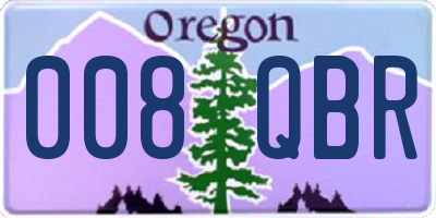 OR license plate 008QBR