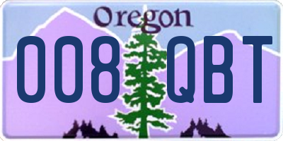 OR license plate 008QBT
