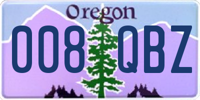 OR license plate 008QBZ