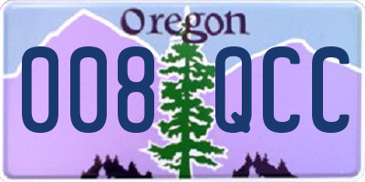 OR license plate 008QCC