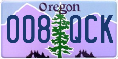 OR license plate 008QCK