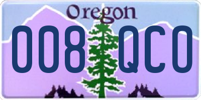 OR license plate 008QCO
