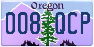 OR license plate 008QCP