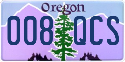OR license plate 008QCS