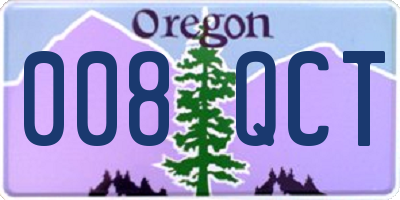 OR license plate 008QCT