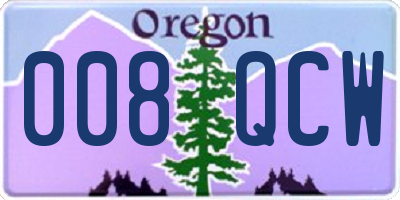 OR license plate 008QCW
