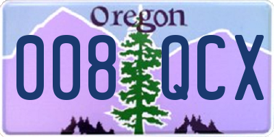 OR license plate 008QCX