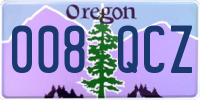 OR license plate 008QCZ