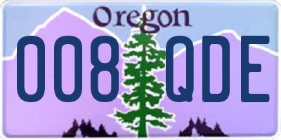 OR license plate 008QDE