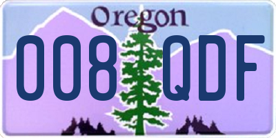 OR license plate 008QDF