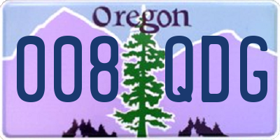OR license plate 008QDG
