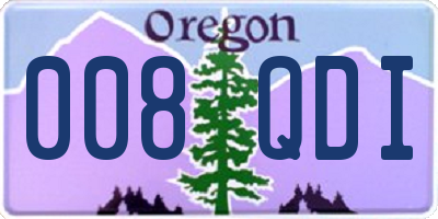 OR license plate 008QDI