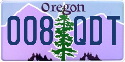 OR license plate 008QDT