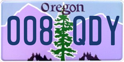 OR license plate 008QDY