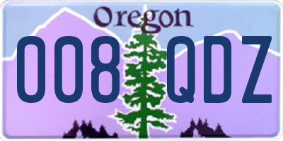 OR license plate 008QDZ