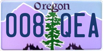 OR license plate 008QEA
