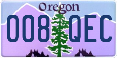OR license plate 008QEC