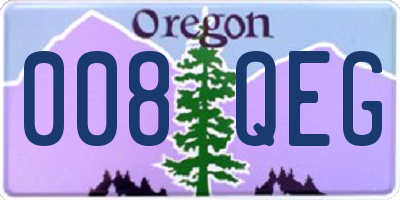 OR license plate 008QEG