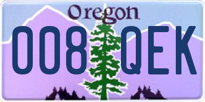 OR license plate 008QEK