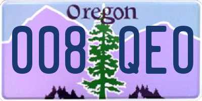 OR license plate 008QEO