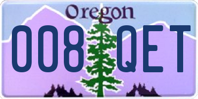 OR license plate 008QET