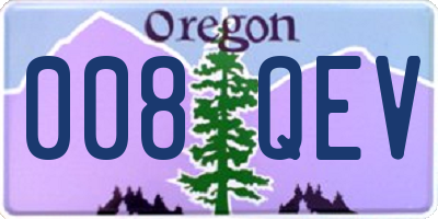 OR license plate 008QEV