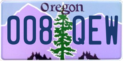 OR license plate 008QEW