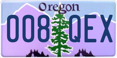 OR license plate 008QEX