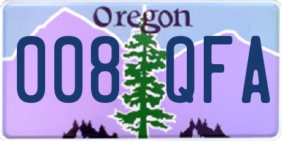 OR license plate 008QFA