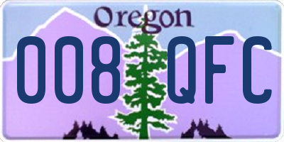 OR license plate 008QFC