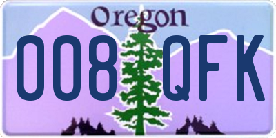 OR license plate 008QFK