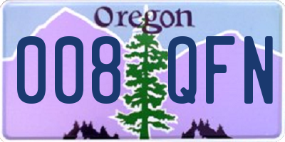 OR license plate 008QFN