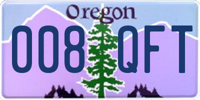 OR license plate 008QFT