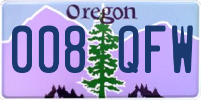 OR license plate 008QFW