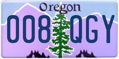 OR license plate 008QGY