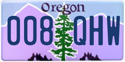 OR license plate 008QHW