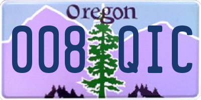 OR license plate 008QIC