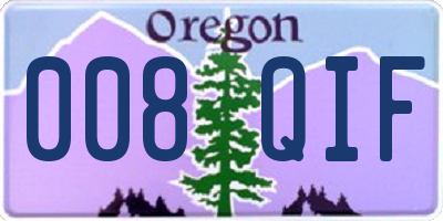 OR license plate 008QIF
